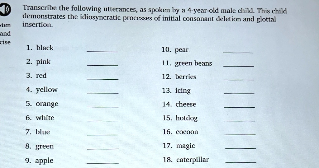 Phonetics 8 3 Assignment Please Transcribe The First 11 Transcribe The Following Utterances