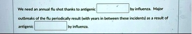 we need an annual flu shot thanks to antigenic by influenza major outbreaks of the flu periodically result with years in between these incidents as a result of antigenic by influenza 03474