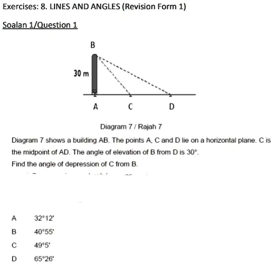 SOLVED Exercises 8. LINES AND ANGLES (Revision Form 1) Soalan