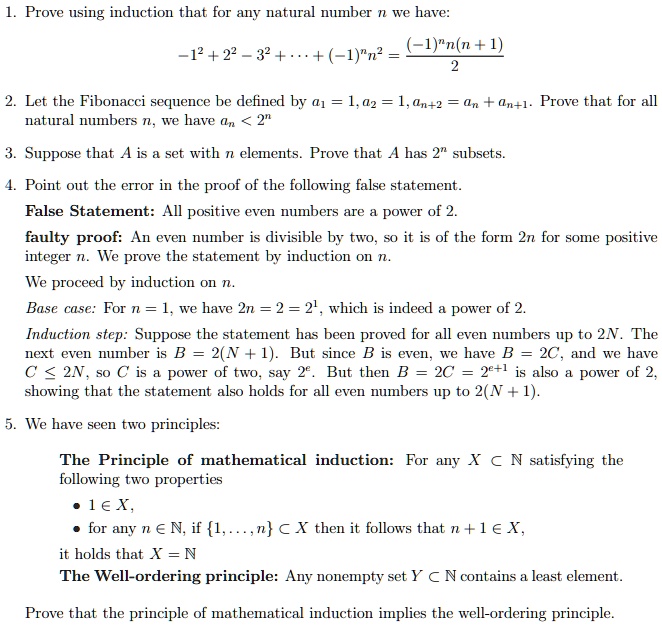 SOLVED: Prove using induction that for any natural number we have: n(n ...