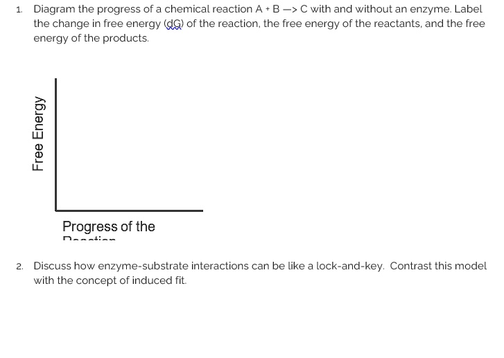 SOLVED: Diagram the progress of a chemical reaction A + B -> C with and ...