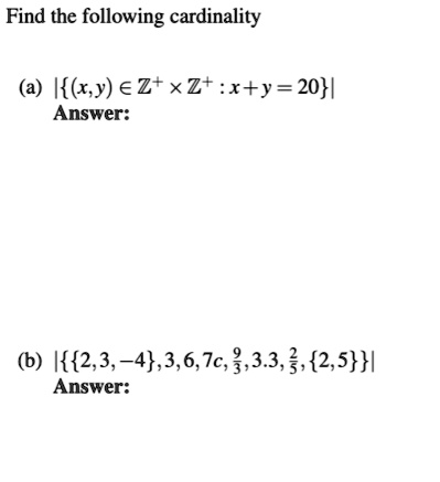 find the following cardinality kxy eztxzxy 20 answer b k23