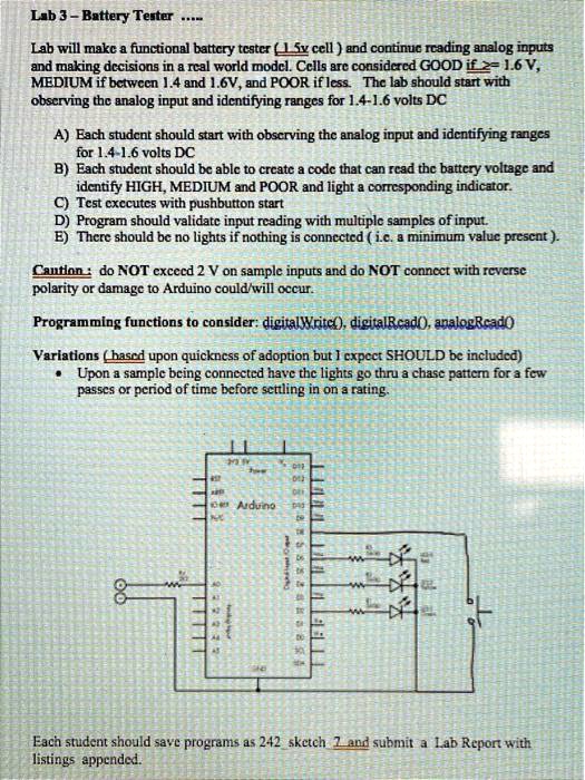 SOLVED: Lab 3 - Battery Tester Lab Will Make A Functional Battery ...