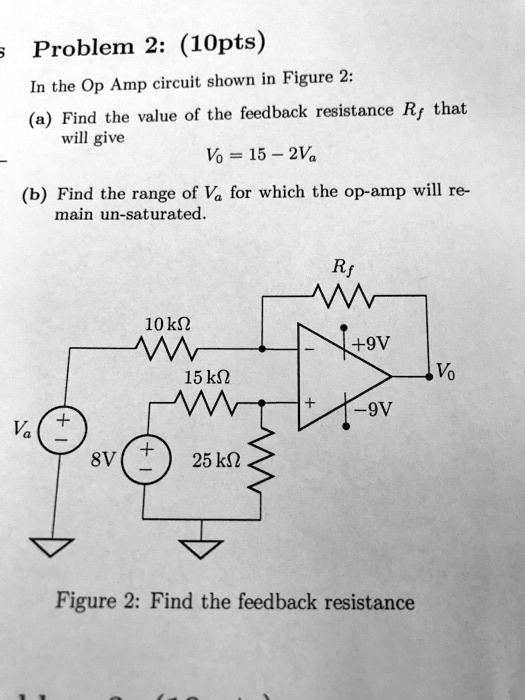 SOLVED Problem 2 (10pts) In the Op Amp circuit shown in Figure 2 (a