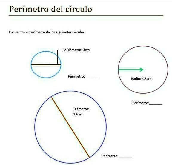 SOLVED: perimetro del circulo ayudenme porfabor Perímetro del círculo ...