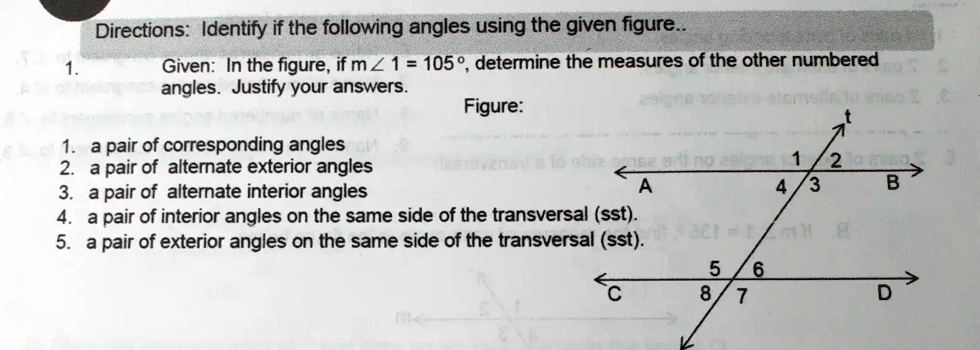 Directions: Identify if the following angles using the given figure ...