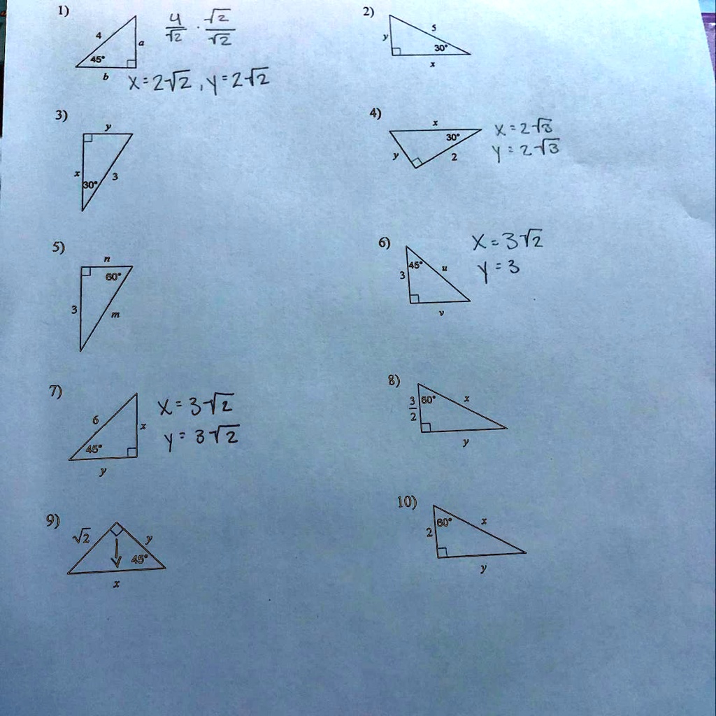 solved-special-right-triangles-finding-the-missing-side-lengths