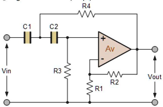 R4
C1
C2
+
Av
Vin
-
R3
R2
R1
Vout