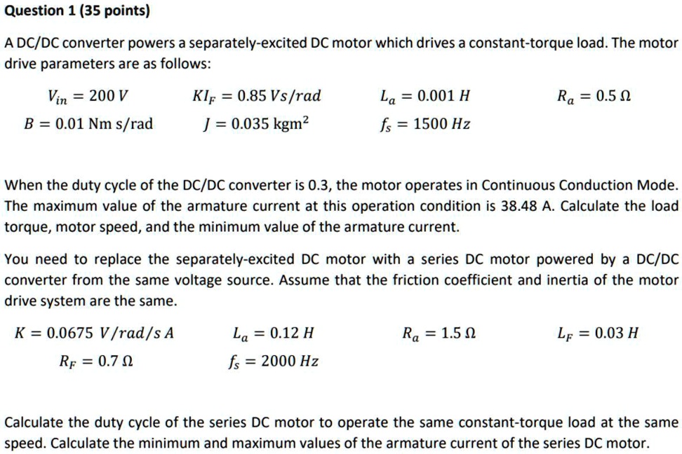 SOLVED Question 1 (35 points) An ADC/DC converter powers a separately