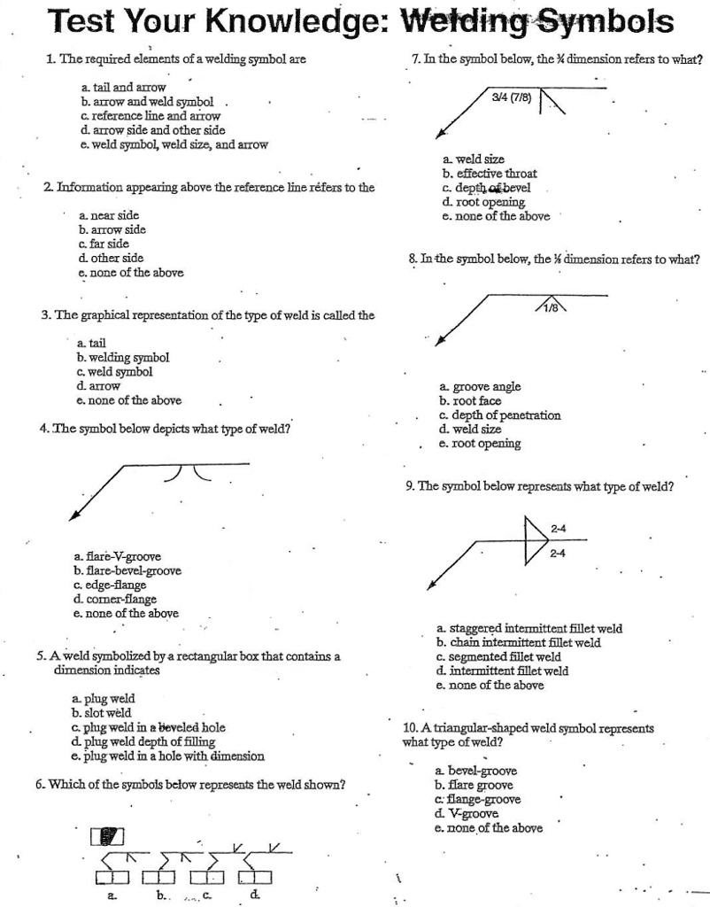 SOLVED: Test Your Knowledge: Welding Symbols 1. The Required Elements ...