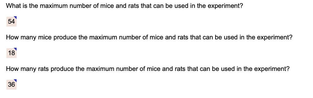 what is the maximum number of mice and rats that can be used in the ...