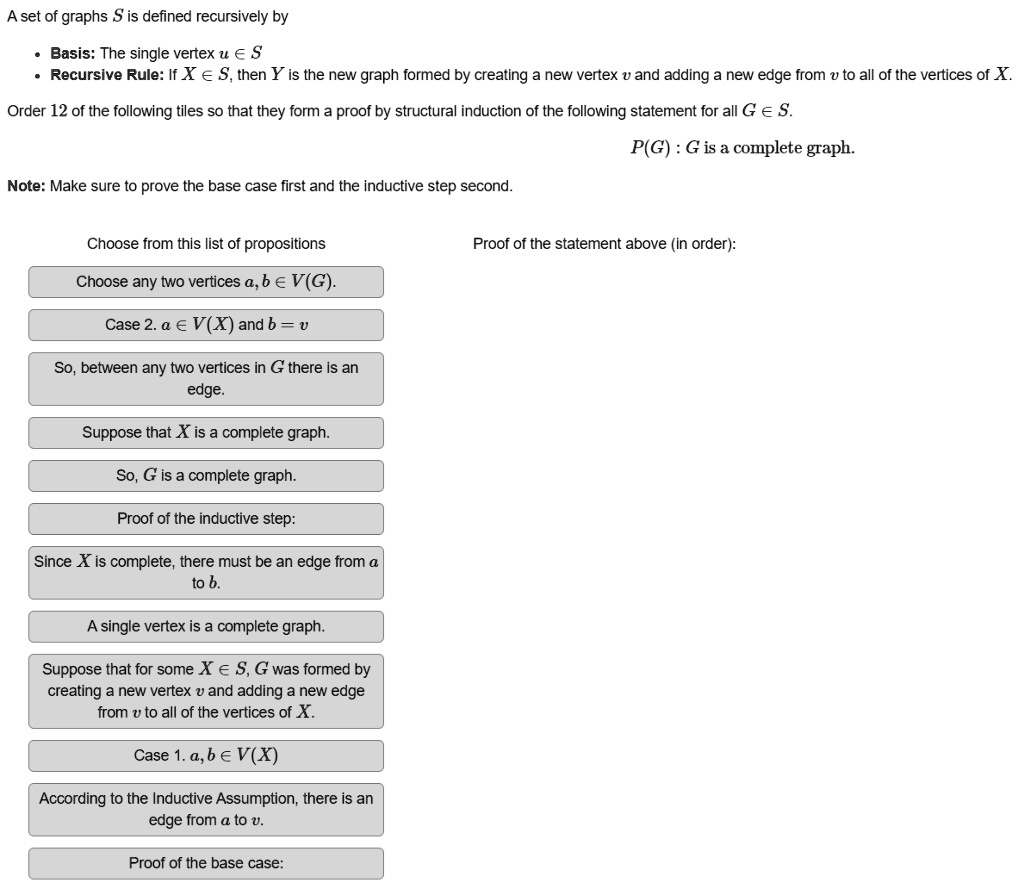 [GET ANSWER] A set of graphs S is defined recursively by • Basis: The ...