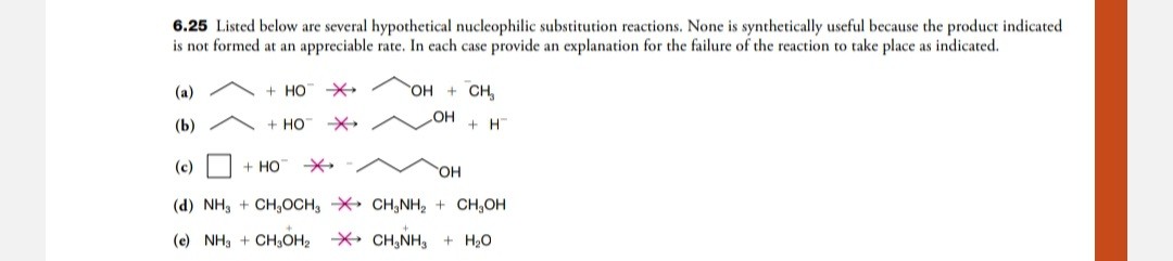 Hydrobolic SOLVED: 6.25 Listed below are several hypothetical nucleophilic ...