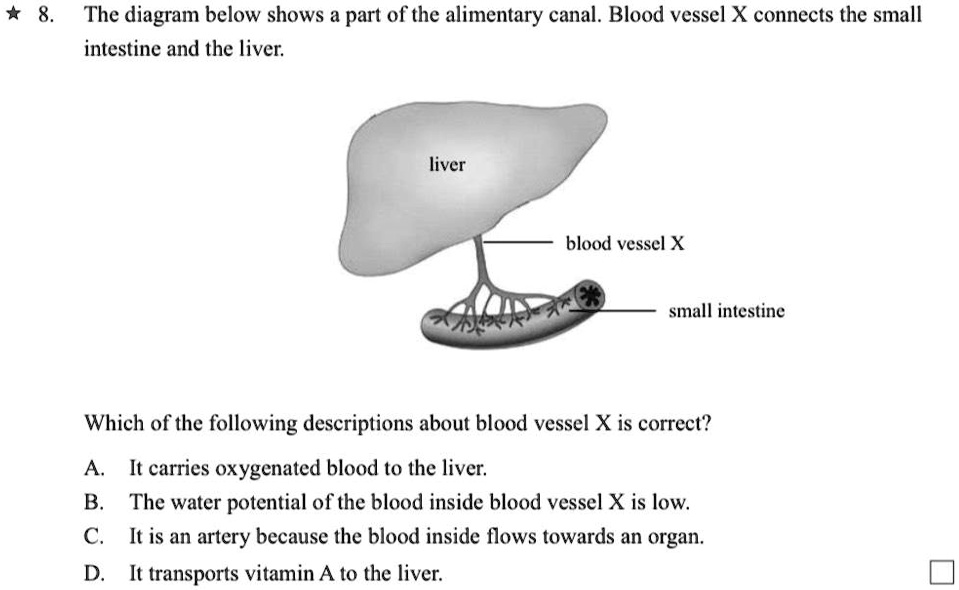 VIDEO solution ***8. The diagram below shows a part of the alimentary
