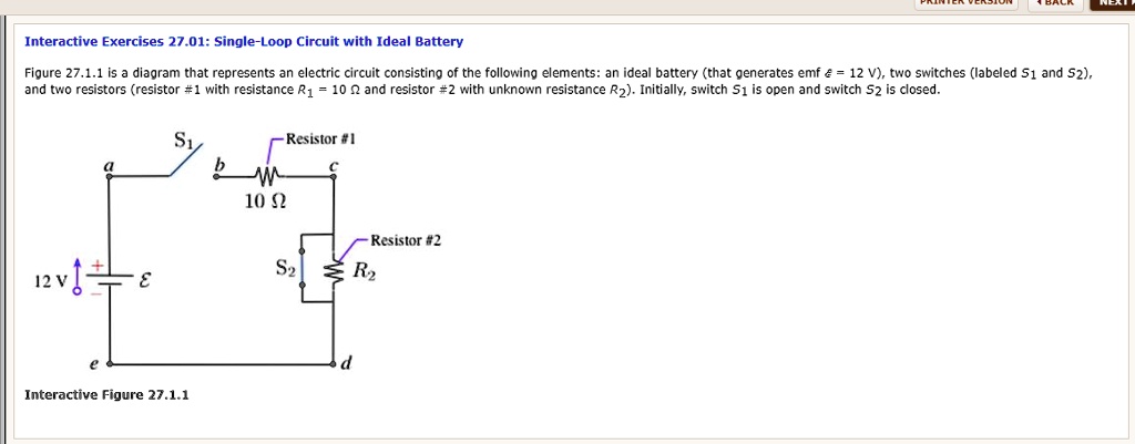 Interactive Exercises 27.01: Single-Loop Circuit with Ideal...