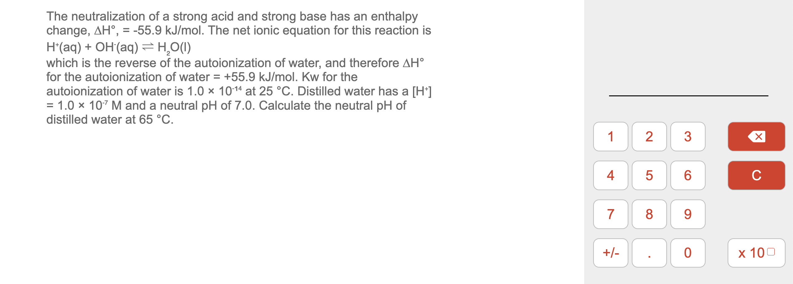 SOLVED: The neutralization of a strong acid and strong base has an ...