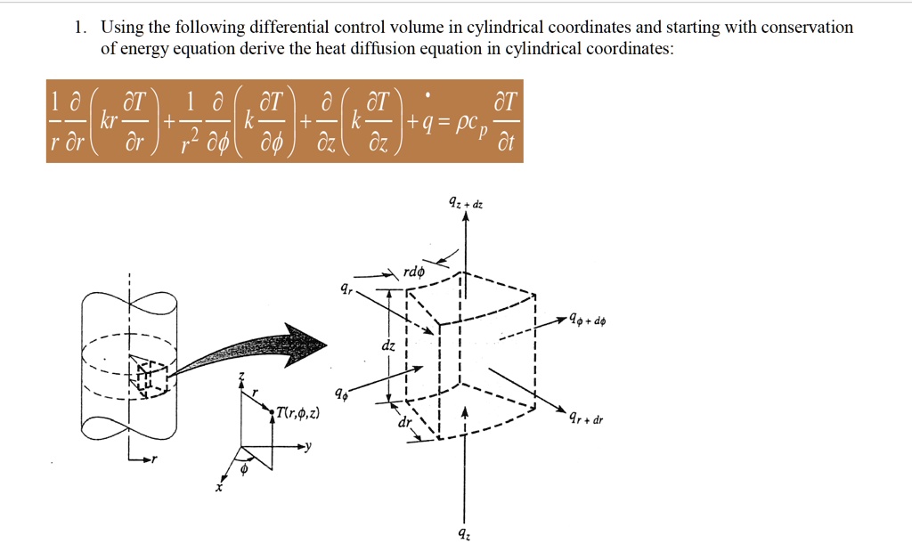 1. Using the following differential control volume in cylindrical ...