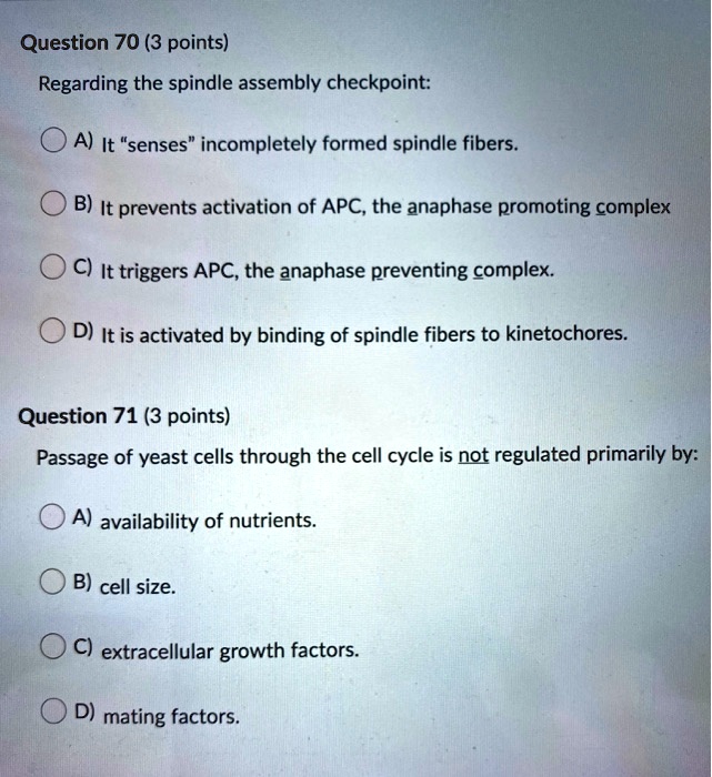 SOLVED Question 70 (3 points) Regarding the spindle assembly