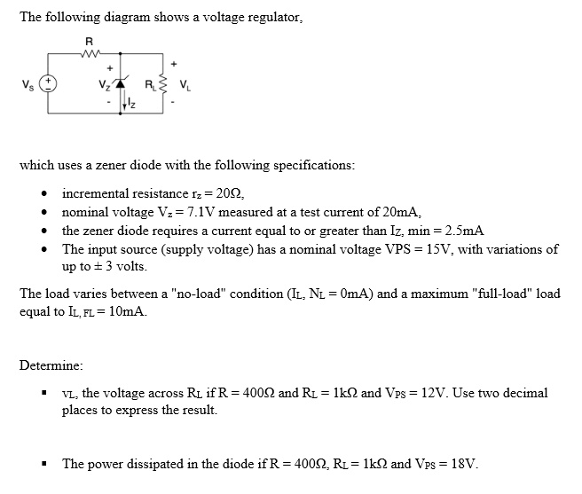 SOLVED The following diagram shows a voltage regulator which uses a