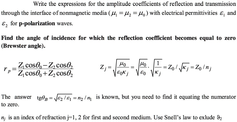 SOLVED: Write the expressions for the amplitude coefficients of ...