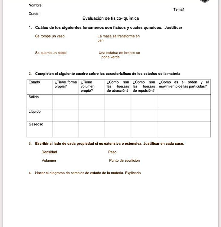 SOLVED: Ayuda Plis Es Para Una Hora Nombre: Tema1 Curso; Evaluación De ...