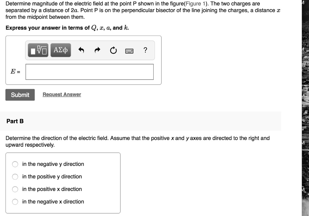 determine magnitude of the electric field at the point p shown in the ...