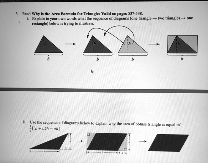 SOLVED: Read Why e Is the Area Formula for Triangles Valid on pages 537 ...