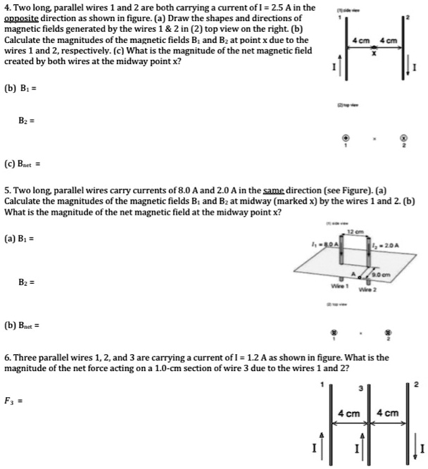 SOLVED Two long parallel wires and 2 are both carrying current ofl