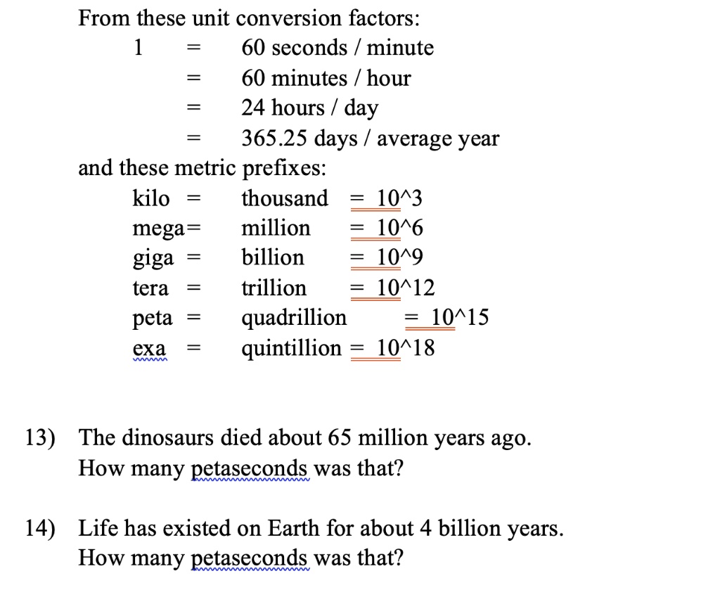 Million Billion Trillion Seconds