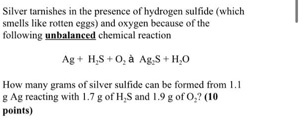 Tarnishing of sale silver chemical equation