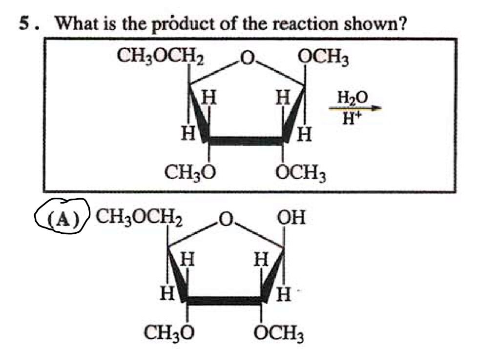 5 what is the product of the reaction shown chochz och h hzo h h cho ...