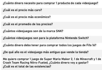 ayuda doy corona es de tics cuanlo dinero necesito para comprar producto de cada videojuego icual es precio mas caro cual 05 el precio mmas economico cual es el promedio de l0s precios cuant 09594