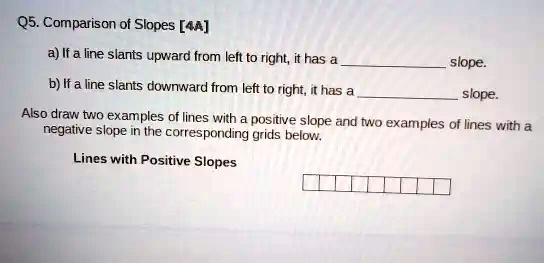 Q5. Comparison of Slopes [44] a) If a line slants upward from left to ...