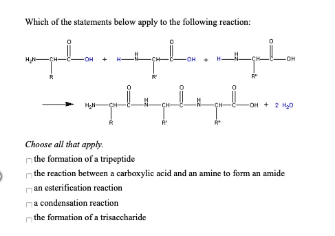 SOLVED: Which of the statements below apply to the following reaction ...