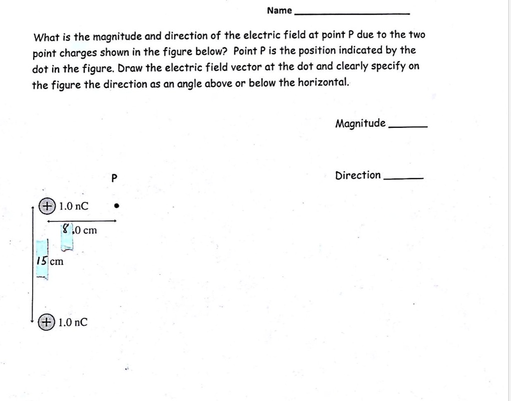 SOLVED: What is the magnitude and direction of the electric field at ...