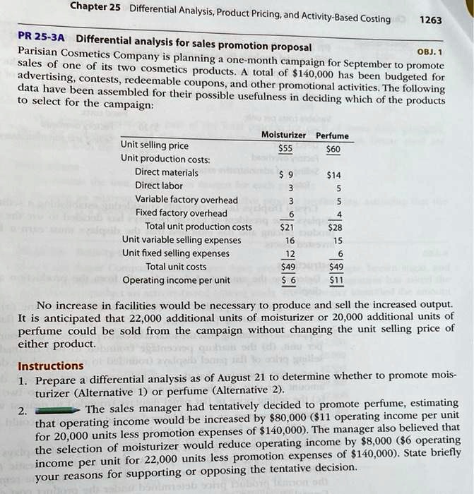 chapter 25 differential analysis product pricing and activity based ...