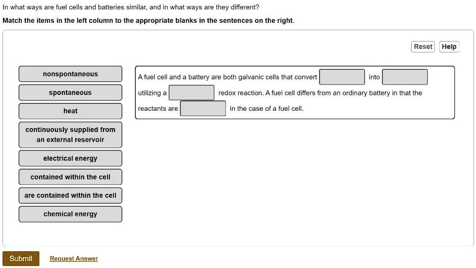 SOLVED In what ways are fuel cells and batteries similar; and in what