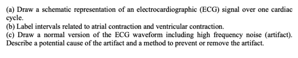 (a) Draw a schematic representation of an electrocardiographic (ECG ...