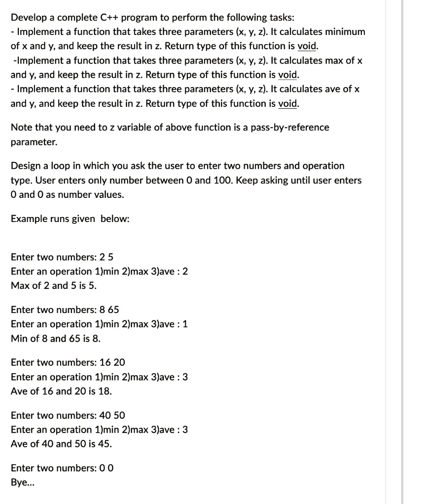 SOLVED: Develop a complete C++ program to perform the following tasks ...