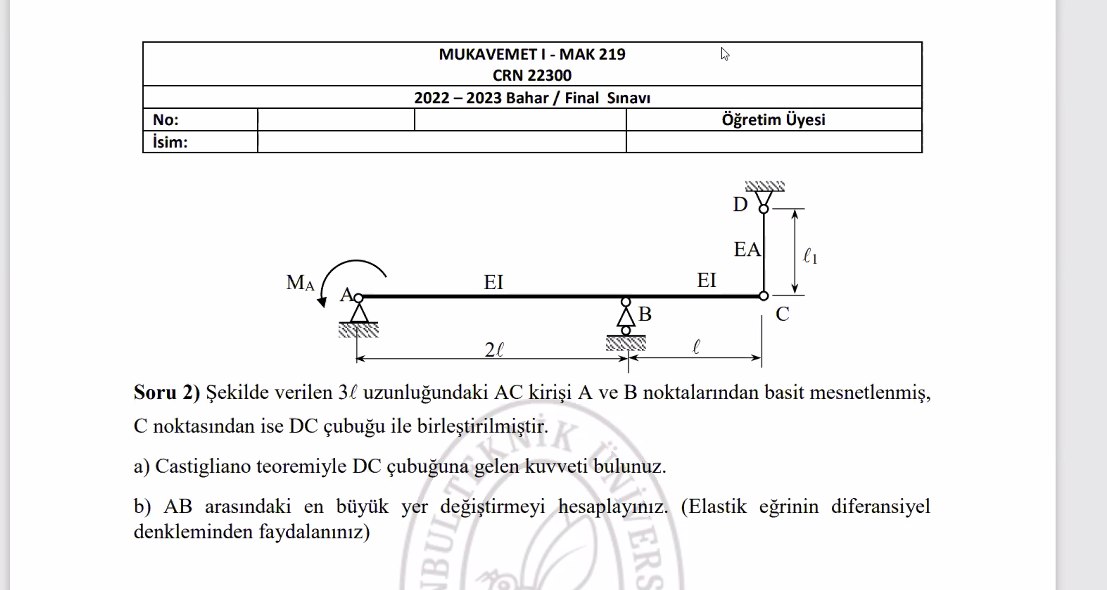 SOLVED: Soru 2) ?ekilde Verilen 3 ℓ Uzunlu?undaki AC Kiri?i A Ve B ...