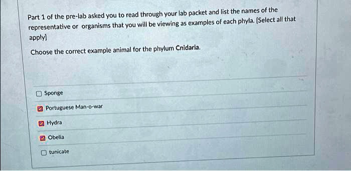 Part 1 of the pre-lab asked you to read through your lab packet and ...