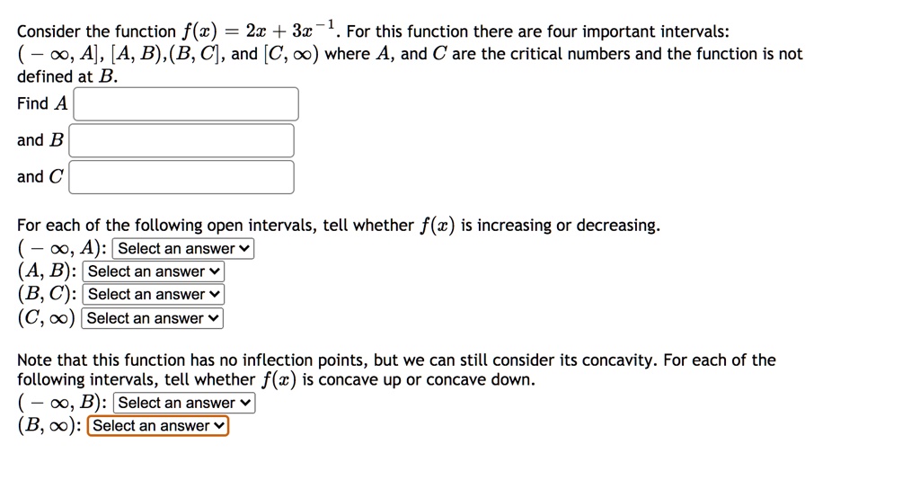 SOLVED: Consider the function f(z) = 2c + 31 1 For this function there ...