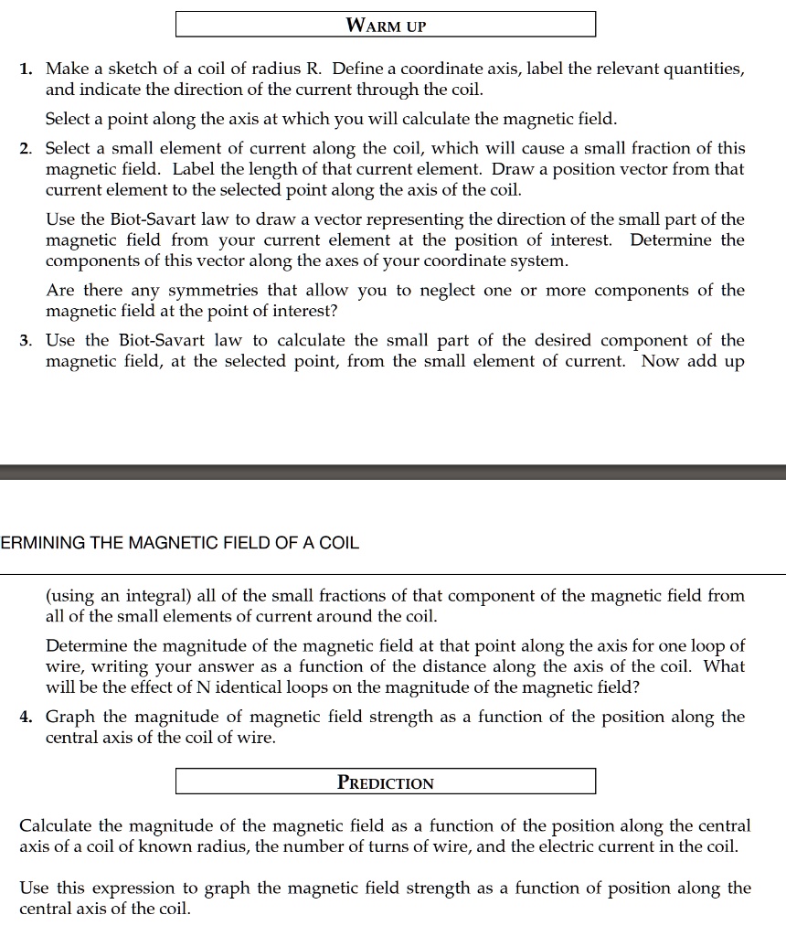 WARM UPMake a sketch of a coil of radius R Define coo… SolvedLib