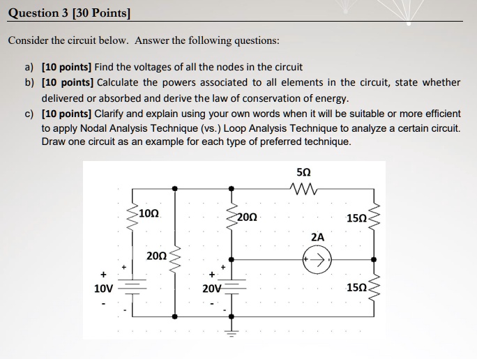 Solved Question 3 [30 Points] Consider The Circuit Below Answer The