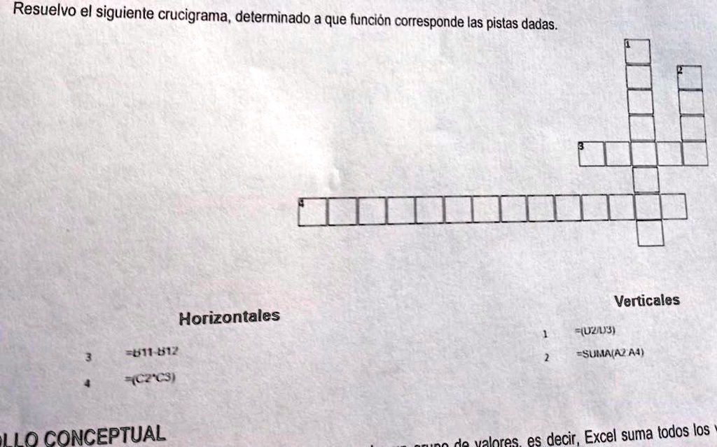 VIDEO solution: resuelve resuelve el siguiente crucigrama determinando