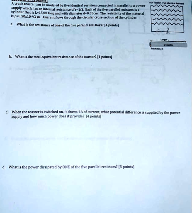 SOLVED a.What is the resistance of one of the five parallel resistors