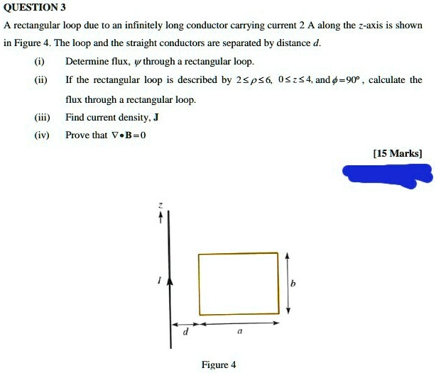 Solved Text Electromagnetic Fields Theory Question 3 A Rectangular Loop Due To An Infinitely 0837