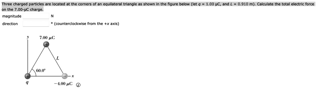 Solved Three Charged Particles Are Located At The Corners Of An