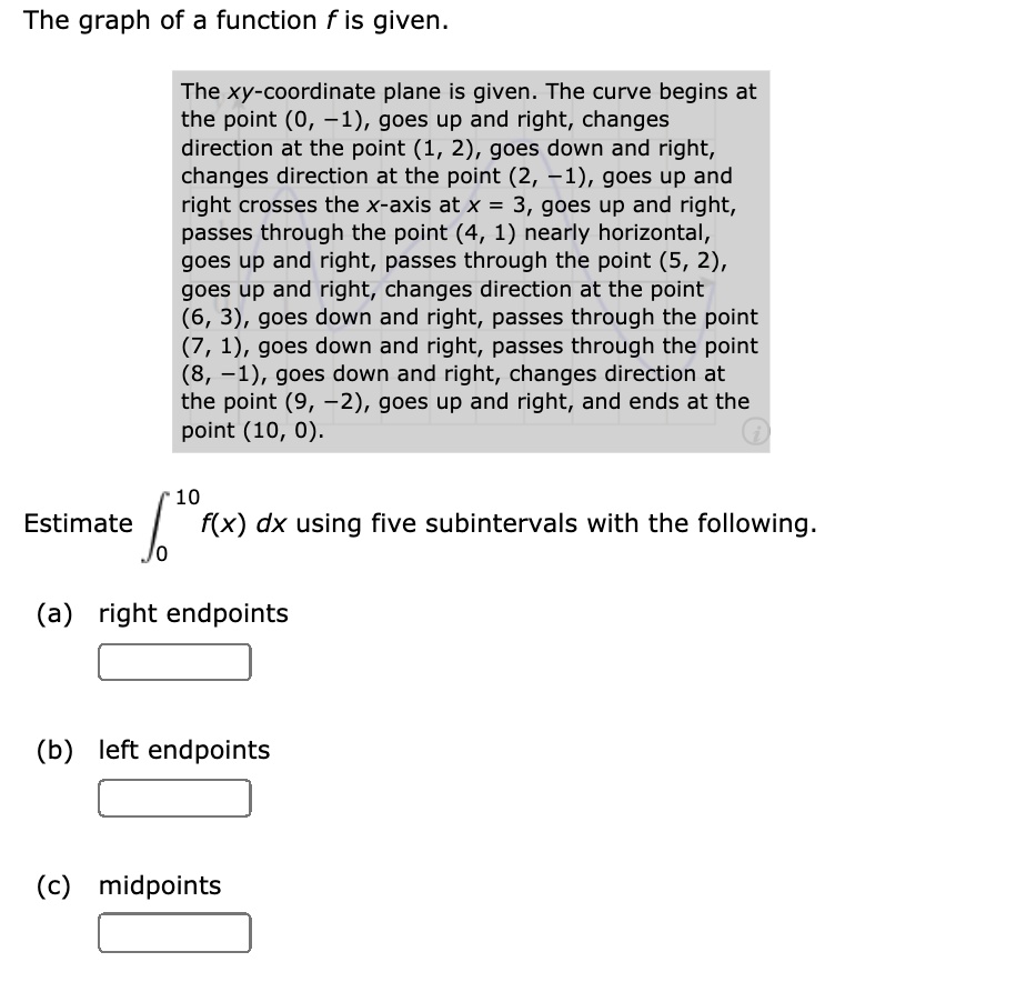 The graph of a function f is given the xy coordinate plane is given the