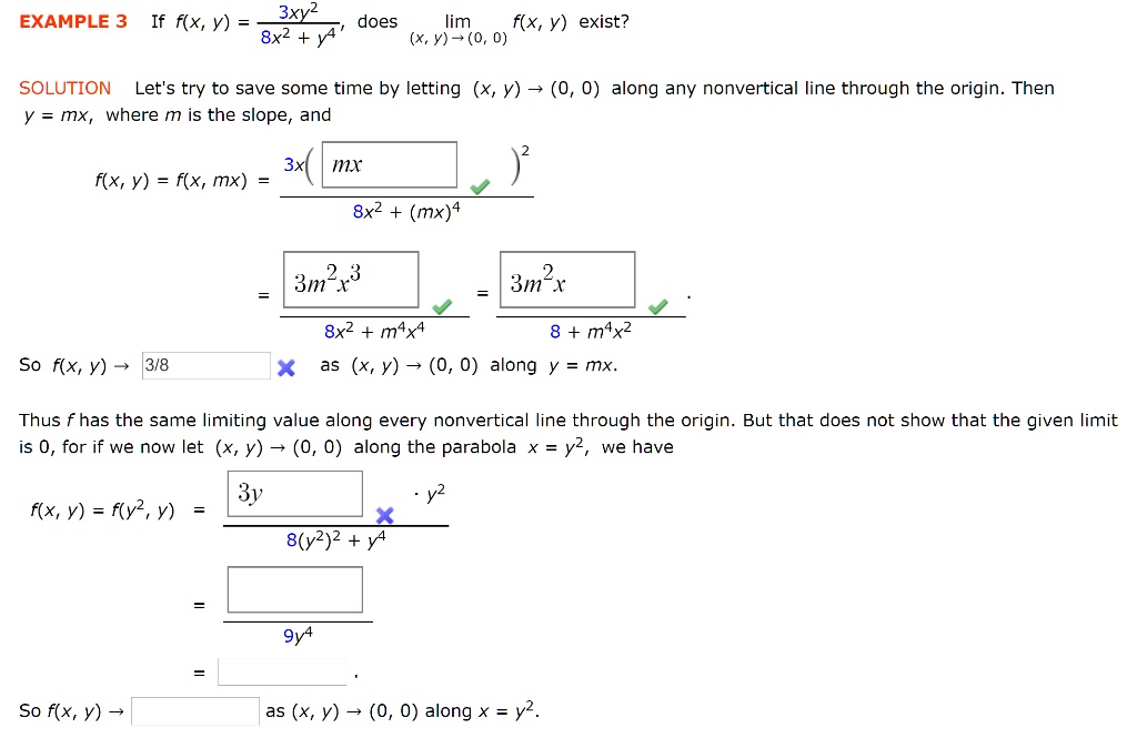 Solved Example 3 Bxy 2 If F X Y Does Lim F X Y Exist 8x 2 Ya X Y 0 0 Solution